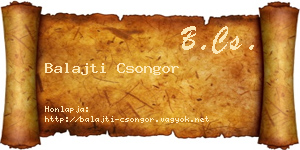 Balajti Csongor névjegykártya
